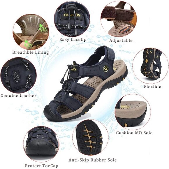 〽️Men\'s Hiking Sandals Blue Outdoor Athletic Walking Casual Sports Shoes main image 6